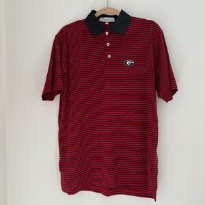 Men’s UGA Peach State Pride Polo, Red and Black, Size M